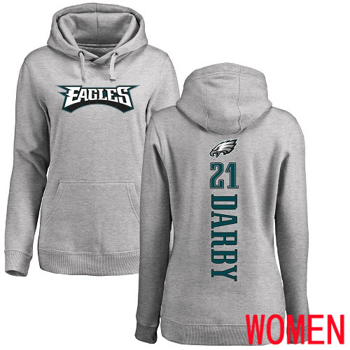 Women Philadelphia Eagles #21 Ronald Darby Ash Backer NFL Pullover Hoodie Sweatshirts->nfl t-shirts->Sports Accessory